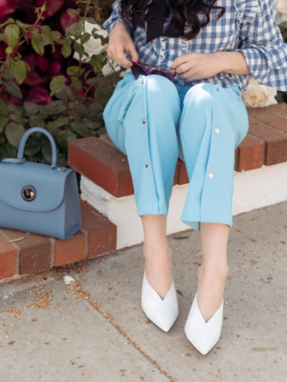 Sister Jane Light Blue High-Waist Straight Pants - Picture 3 of 5